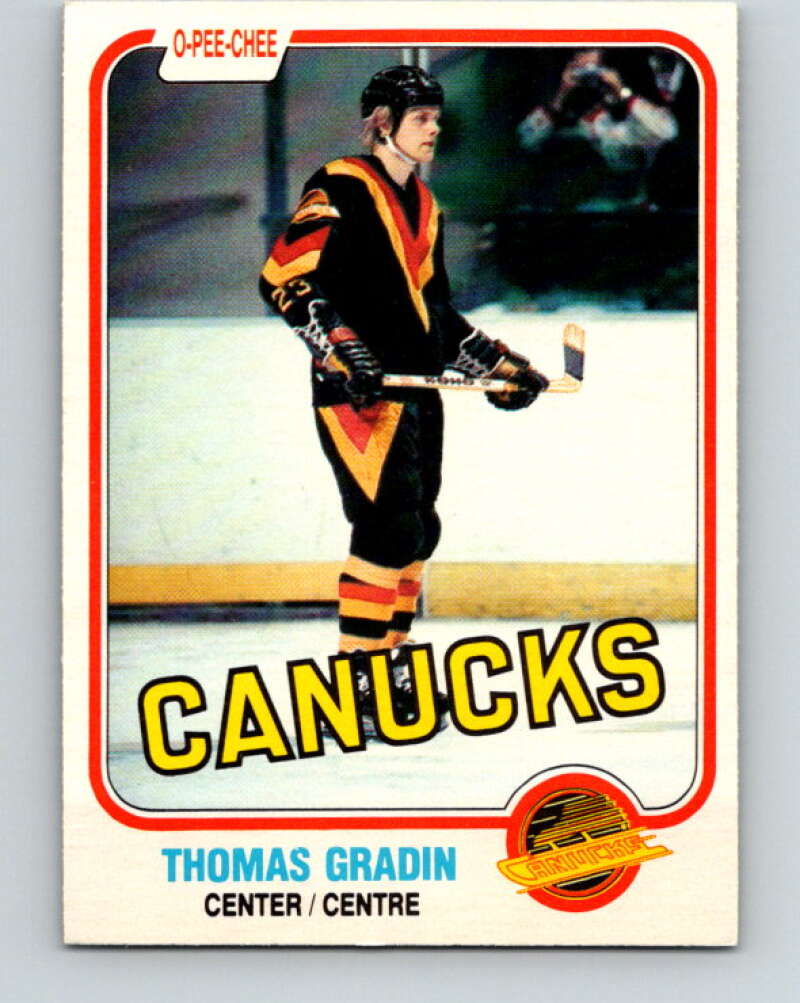 1981-82 O-Pee-Chee #327 Thomas Gradin  Vancouver Canucks  V31804