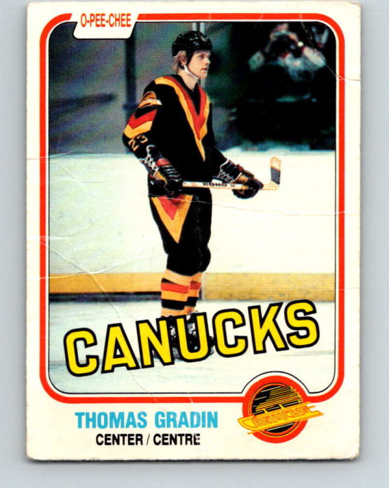 1981-82 O-Pee-Chee #327 Thomas Gradin  Vancouver Canucks  V31805