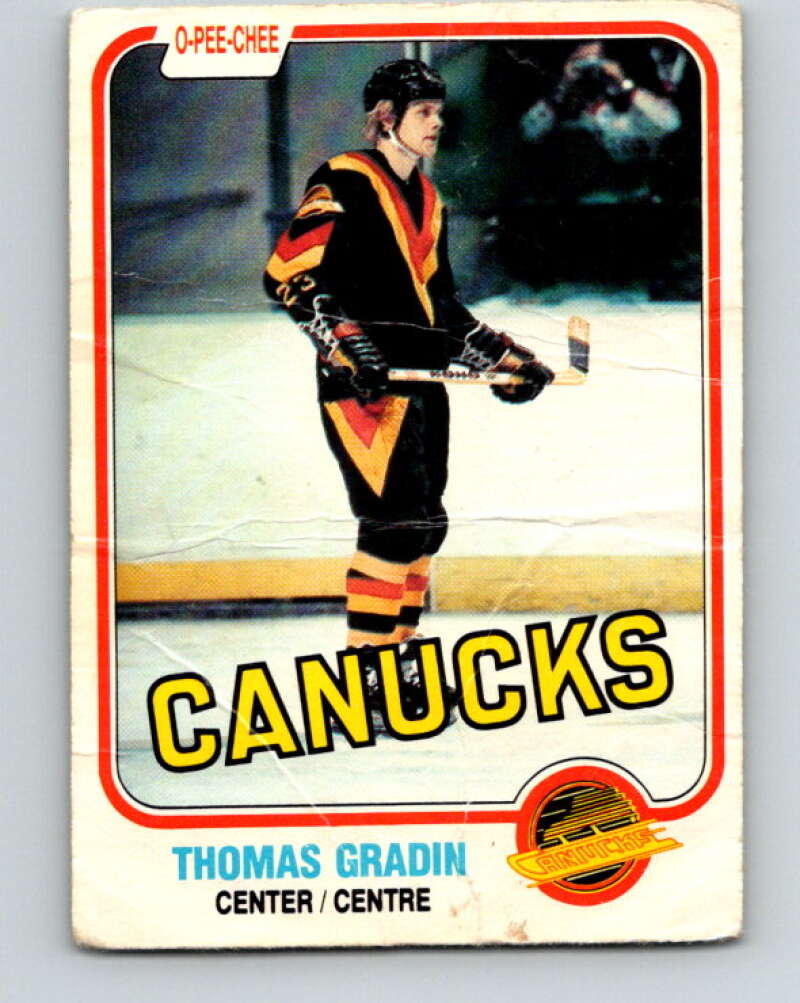 1981-82 O-Pee-Chee #327 Thomas Gradin  Vancouver Canucks  V31806