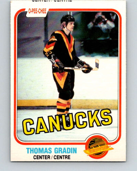 1981-82 O-Pee-Chee #327 Thomas Gradin  Vancouver Canucks  V31808