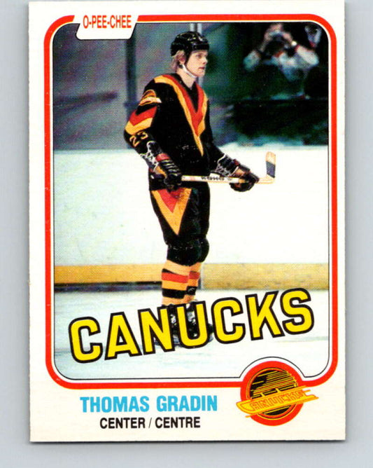 1981-82 O-Pee-Chee #327 Thomas Gradin  Vancouver Canucks  V31809