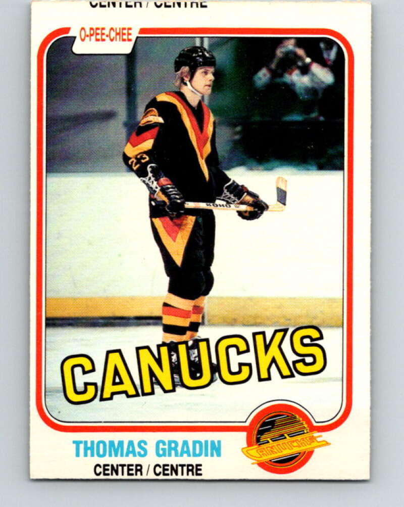 1981-82 O-Pee-Chee #327 Thomas Gradin  Vancouver Canucks  V31811