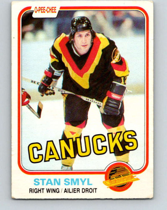 1981-82 O-Pee-Chee #328 Stan Smyl  Vancouver Canucks  V31812