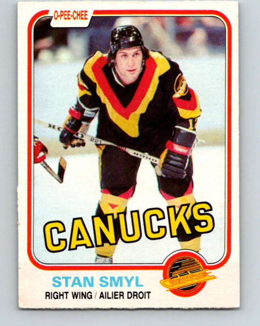 1981-82 O-Pee-Chee #328 Stan Smyl  Vancouver Canucks  V31813