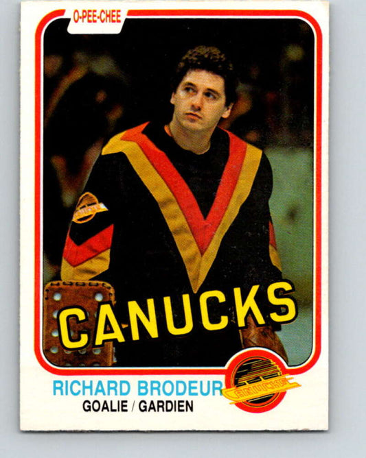 1981-82 O-Pee-Chee #331 Richard Brodeur  Vancouver Canucks  V31829