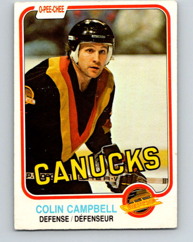 1981-82 O-Pee-Chee #333 Colin Campbell  Vancouver Canucks  V31839