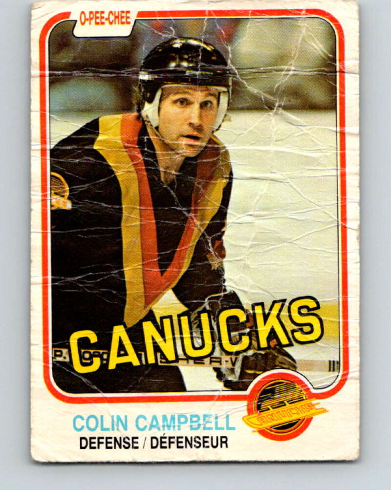 1981-82 O-Pee-Chee #333 Colin Campbell  Vancouver Canucks  V31840