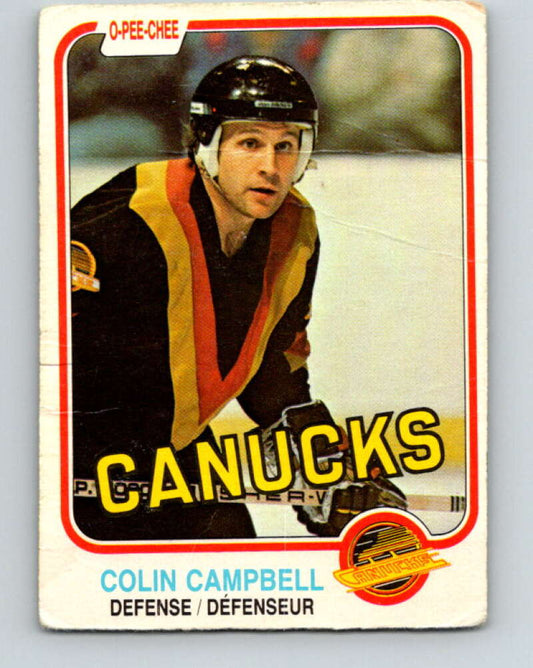 1981-82 O-Pee-Chee #333 Colin Campbell  Vancouver Canucks  V31842