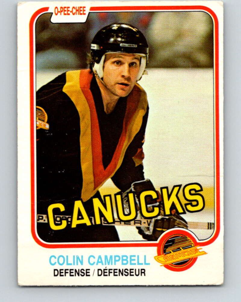 1981-82 O-Pee-Chee #333 Colin Campbell  Vancouver Canucks  V31843