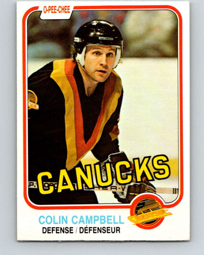 1981-82 O-Pee-Chee #333 Colin Campbell  Vancouver Canucks  V31844