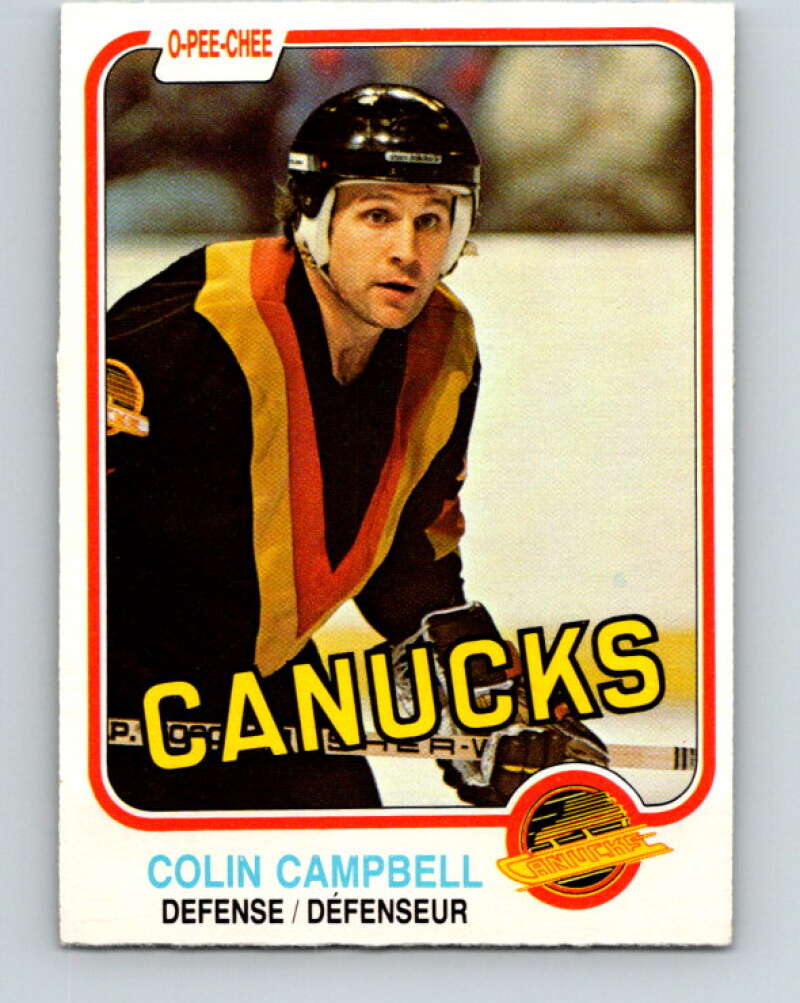 1981-82 O-Pee-Chee #333 Colin Campbell  Vancouver Canucks  V31845