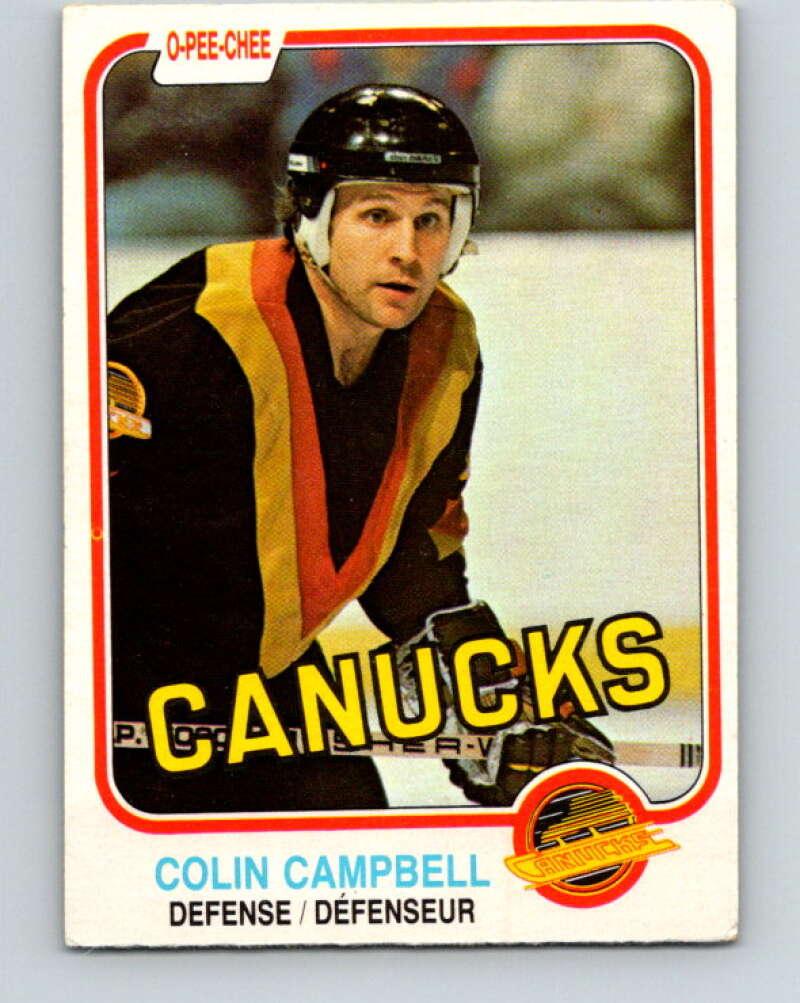 1981-82 O-Pee-Chee #333 Colin Campbell  Vancouver Canucks  V31846