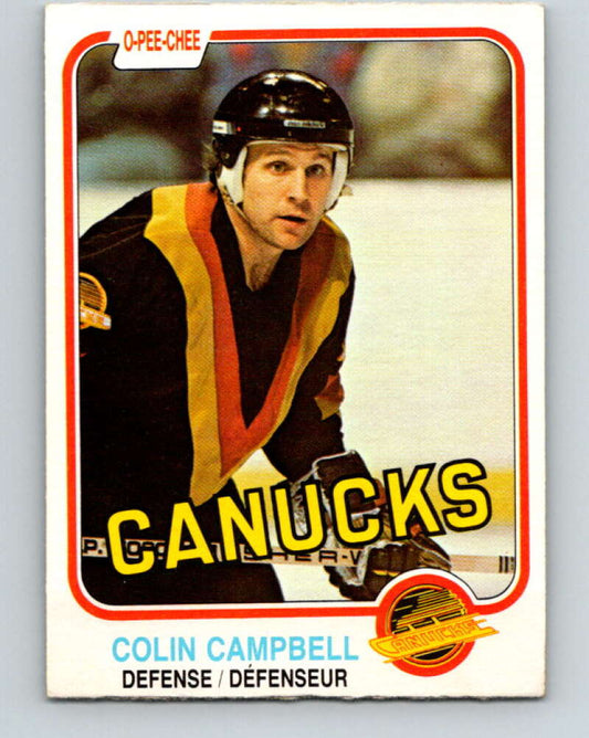 1981-82 O-Pee-Chee #333 Colin Campbell  Vancouver Canucks  V31847