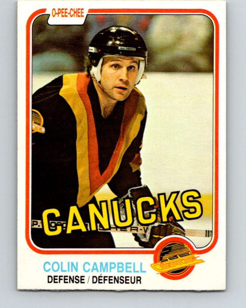 1981-82 O-Pee-Chee #333 Colin Campbell  Vancouver Canucks  V31848