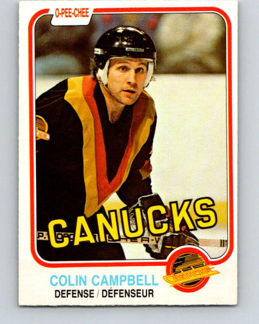 1981-82 O-Pee-Chee #333 Colin Campbell  Vancouver Canucks  V31849