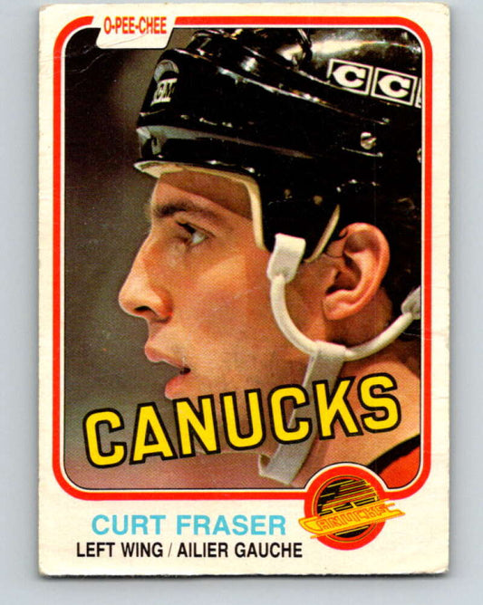 1981-82 O-Pee-Chee #334 Curt Fraser  Vancouver Canucks  V31854