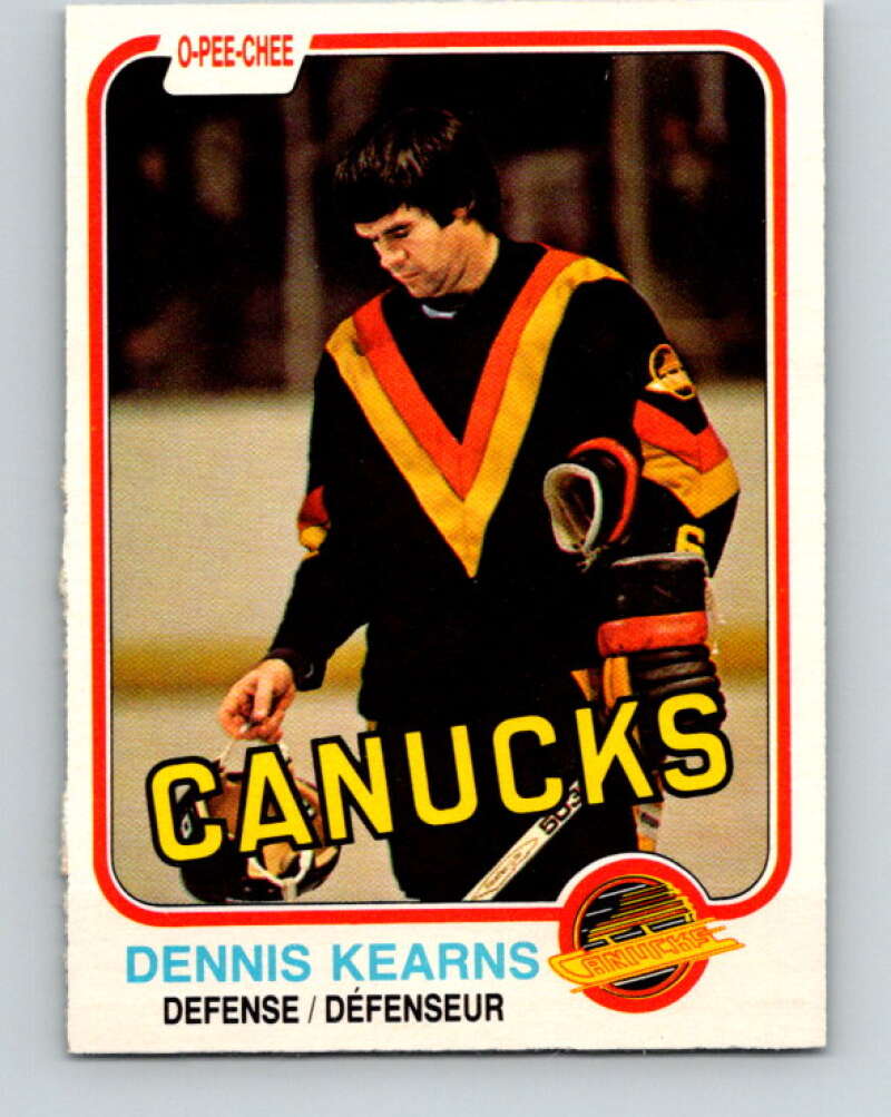 1981-82 O-Pee-Chee #337 Dennis Kearns  Vancouver Canucks  V31875