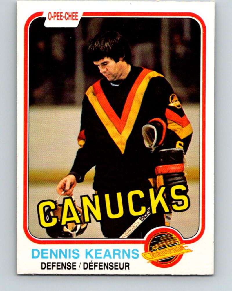 1981-82 O-Pee-Chee #337 Dennis Kearns  Vancouver Canucks  V31876