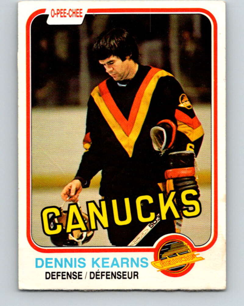 1981-82 O-Pee-Chee #337 Dennis Kearns  Vancouver Canucks  V31877