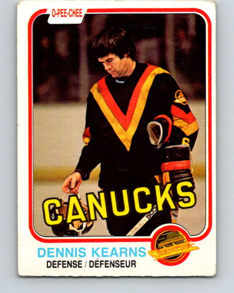 1981-82 O-Pee-Chee #337 Dennis Kearns  Vancouver Canucks  V31879