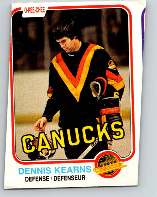 1981-82 O-Pee-Chee #337 Dennis Kearns  Vancouver Canucks  V31880