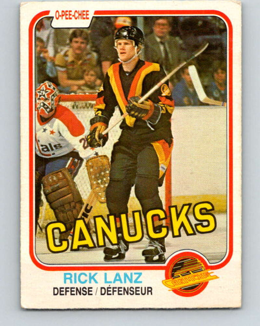 1981-82 O-Pee-Chee #338 Rick Lanz UER  RC Rookie Canucks  V31885