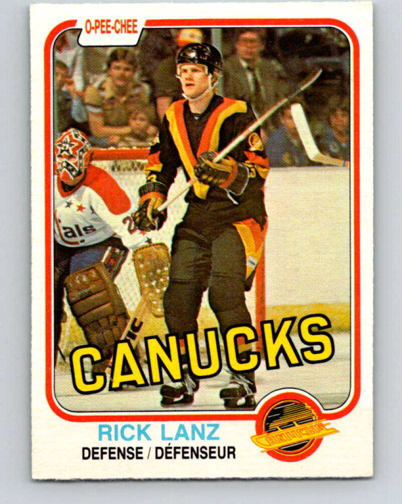 1981-82 O-Pee-Chee #338 Rick Lanz UER  RC Rookie Canucks  V31886