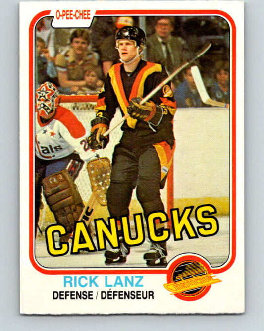 1981-82 O-Pee-Chee #338 Rick Lanz UER  RC Rookie Canucks  V31887