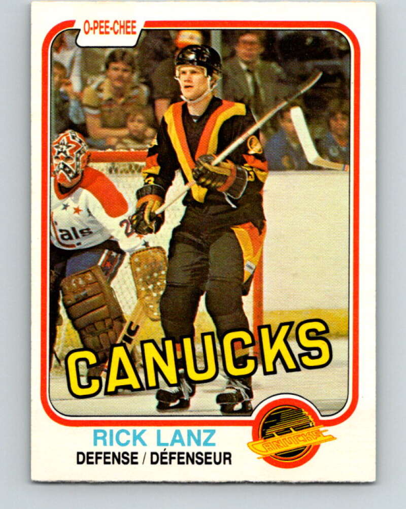 1981-82 O-Pee-Chee #338 Rick Lanz UER  RC Rookie Canucks  V31888