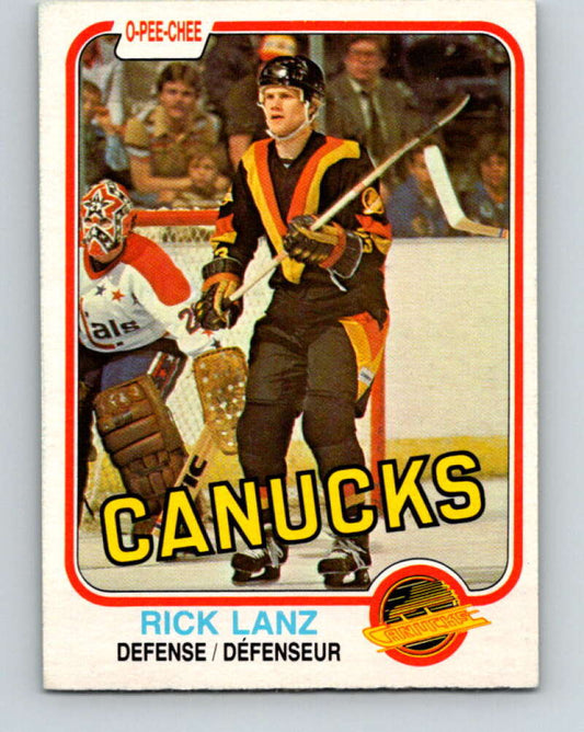 1981-82 O-Pee-Chee #338 Rick Lanz UER  RC Rookie Canucks  V31889