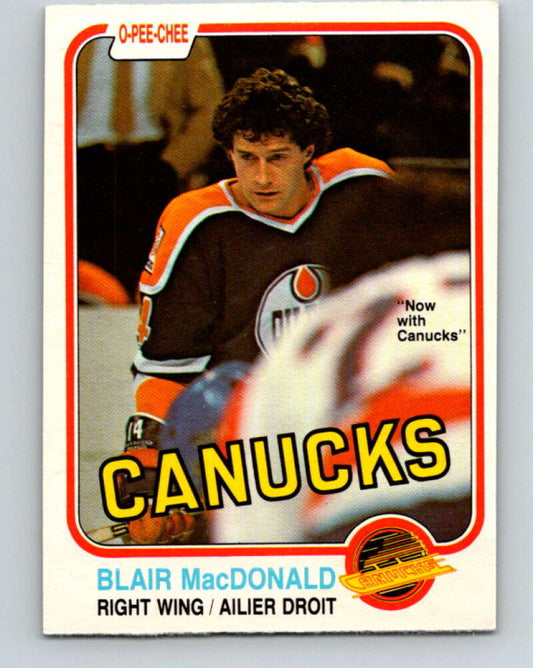 1981-82 O-Pee-Chee #340 Blair MacDonald  Vancouver Canucks  V31894