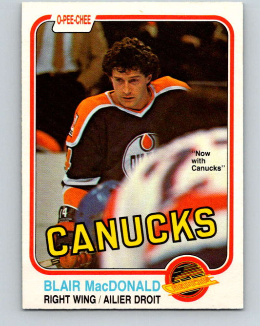 1981-82 O-Pee-Chee #340 Blair MacDonald  Vancouver Canucks  V31898