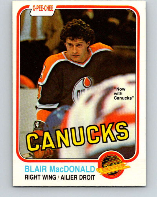 1981-82 O-Pee-Chee #340 Blair MacDonald  Vancouver Canucks  V31899