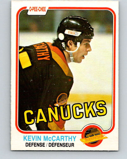 1981-82 O-Pee-Chee #341 Kevin McCarthy  Vancouver Canucks  V31901