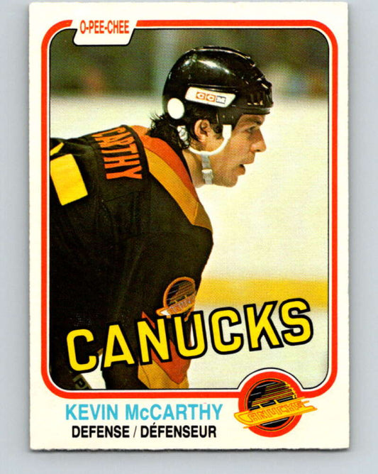 1981-82 O-Pee-Chee #341 Kevin McCarthy  Vancouver Canucks  V31907