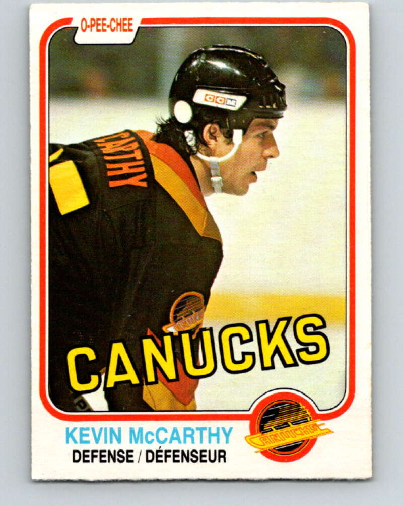 1981-82 O-Pee-Chee #341 Kevin McCarthy  Vancouver Canucks  V31908