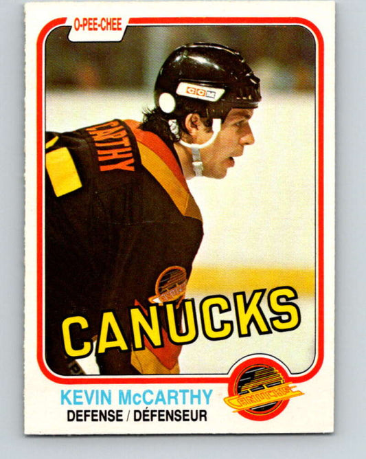 1981-82 O-Pee-Chee #341 Kevin McCarthy  Vancouver Canucks  V31909