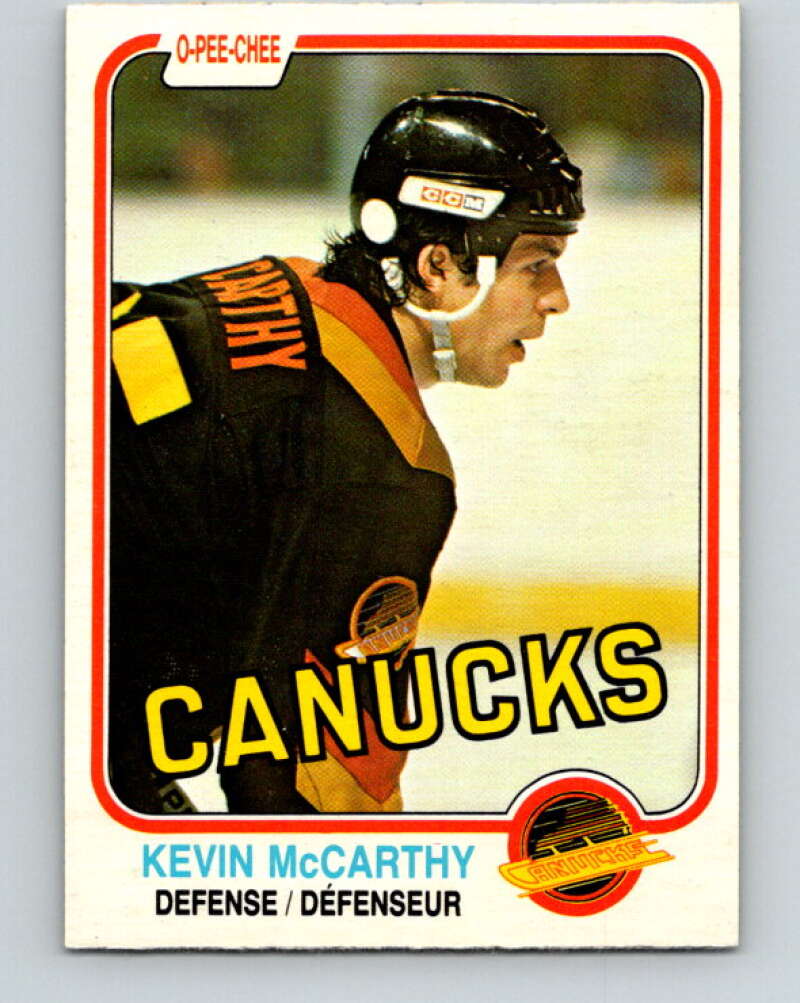 1981-82 O-Pee-Chee #341 Kevin McCarthy  Vancouver Canucks  V31911