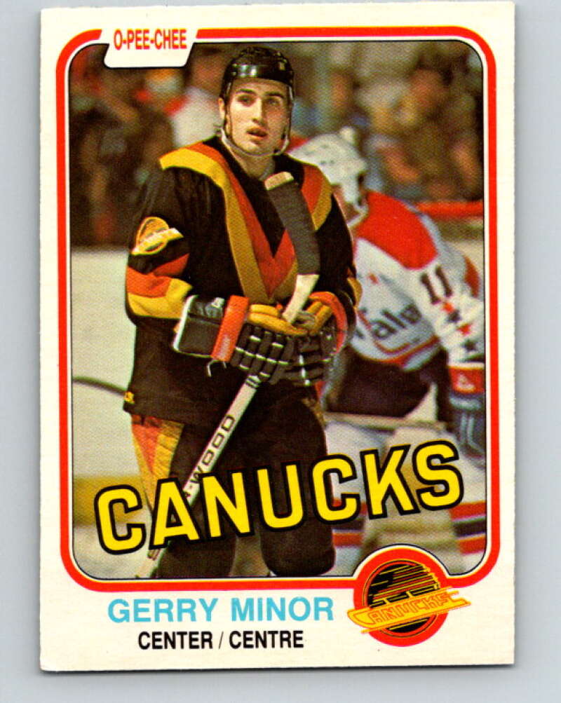 1981-82 O-Pee-Chee #342 Gerry Minor  RC Rookie Vancouver Canucks  V31915