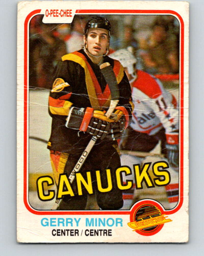 1981-82 O-Pee-Chee #342 Gerry Minor  RC Rookie Vancouver Canucks  V31916