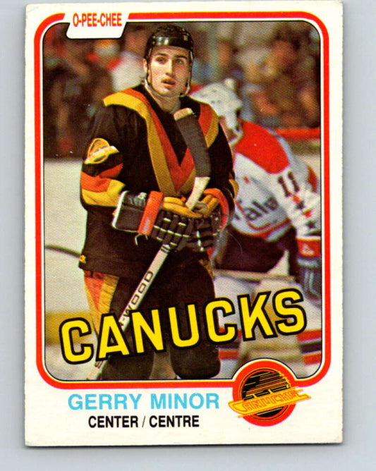 1981-82 O-Pee-Chee #342 Gerry Minor  RC Rookie Vancouver Canucks  V31917