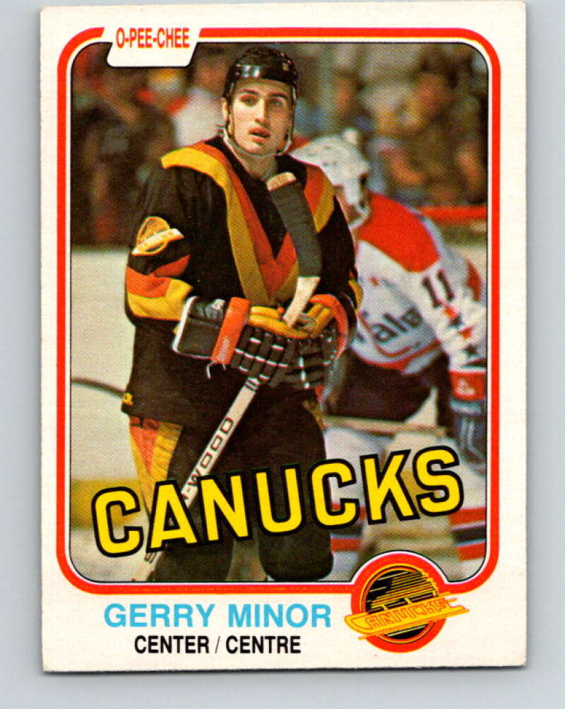 1981-82 O-Pee-Chee #342 Gerry Minor  RC Rookie Vancouver Canucks  V31918