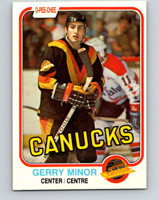 1981-82 O-Pee-Chee #342 Gerry Minor  RC Rookie Vancouver Canucks  V31921