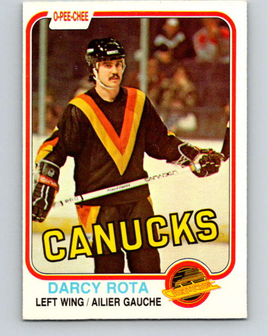 1981-82 O-Pee-Chee #343 Darcy Rota  Vancouver Canucks  V31923