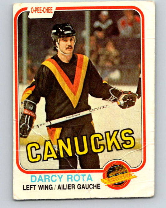 1981-82 O-Pee-Chee #343 Darcy Rota  Vancouver Canucks  V31924