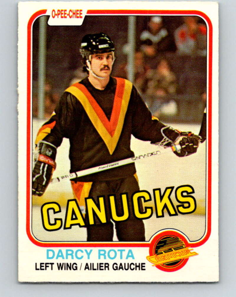 1981-82 O-Pee-Chee #343 Darcy Rota  Vancouver Canucks  V31926