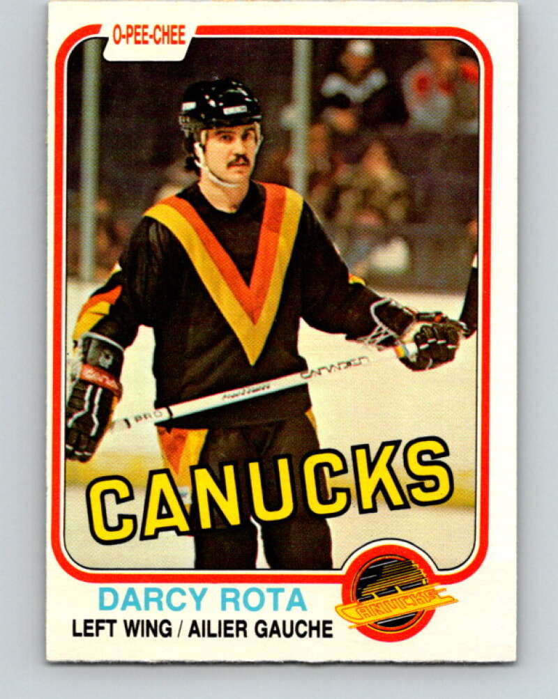 1981-82 O-Pee-Chee #343 Darcy Rota  Vancouver Canucks  V31928