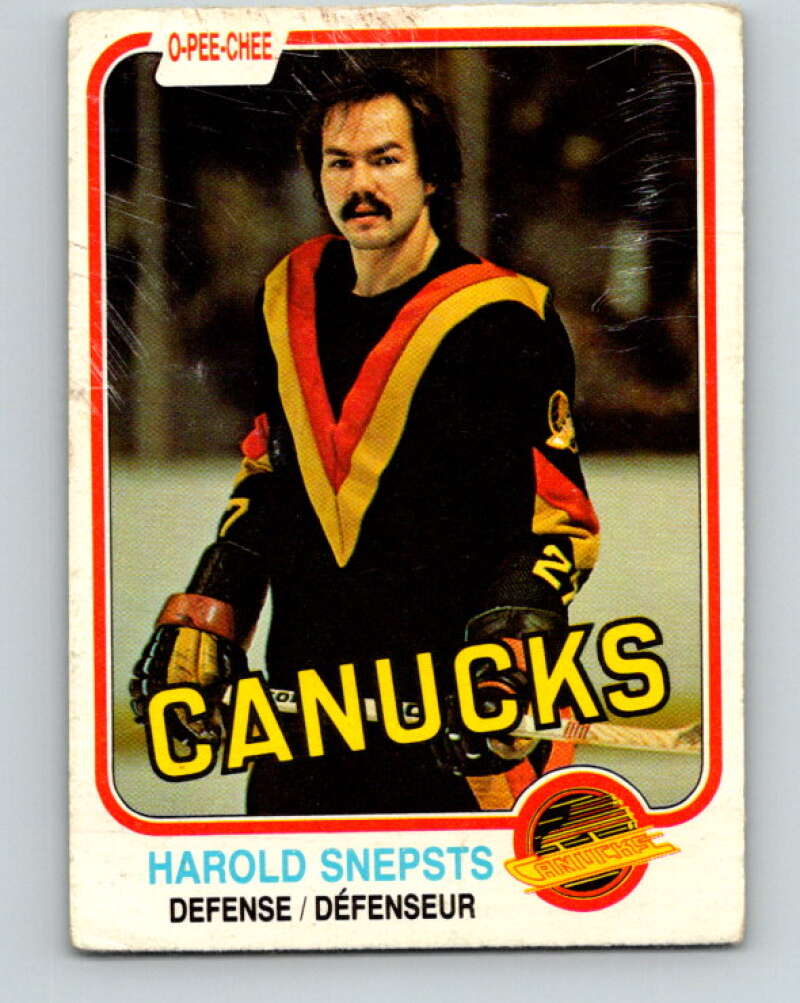 1981-82 O-Pee-Chee #344 Harold Snepsts  Vancouver Canucks  V31930