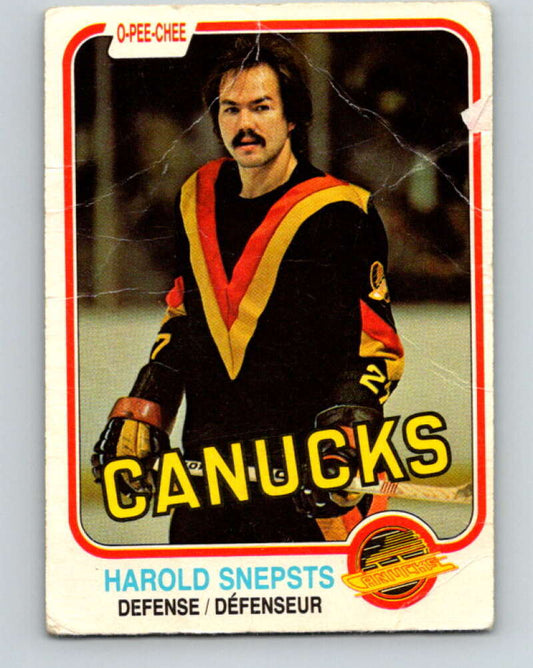 1981-82 O-Pee-Chee #344 Harold Snepsts  Vancouver Canucks  V31931