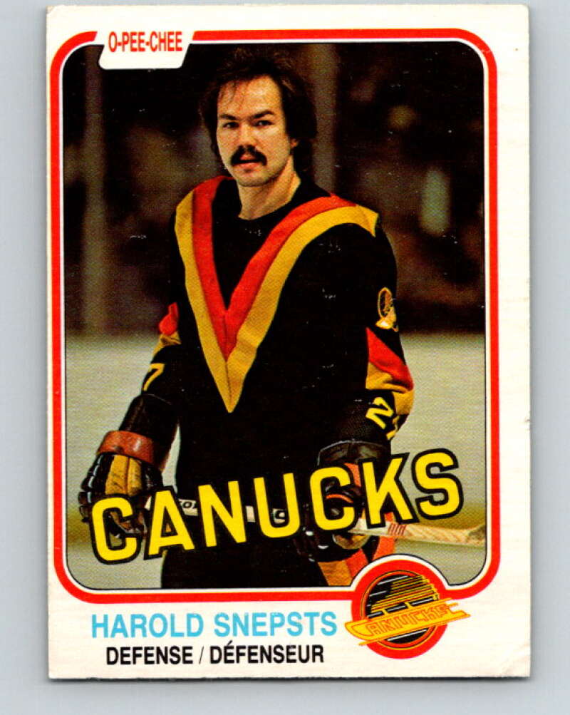 1981-82 O-Pee-Chee #344 Harold Snepsts  Vancouver Canucks  V31933